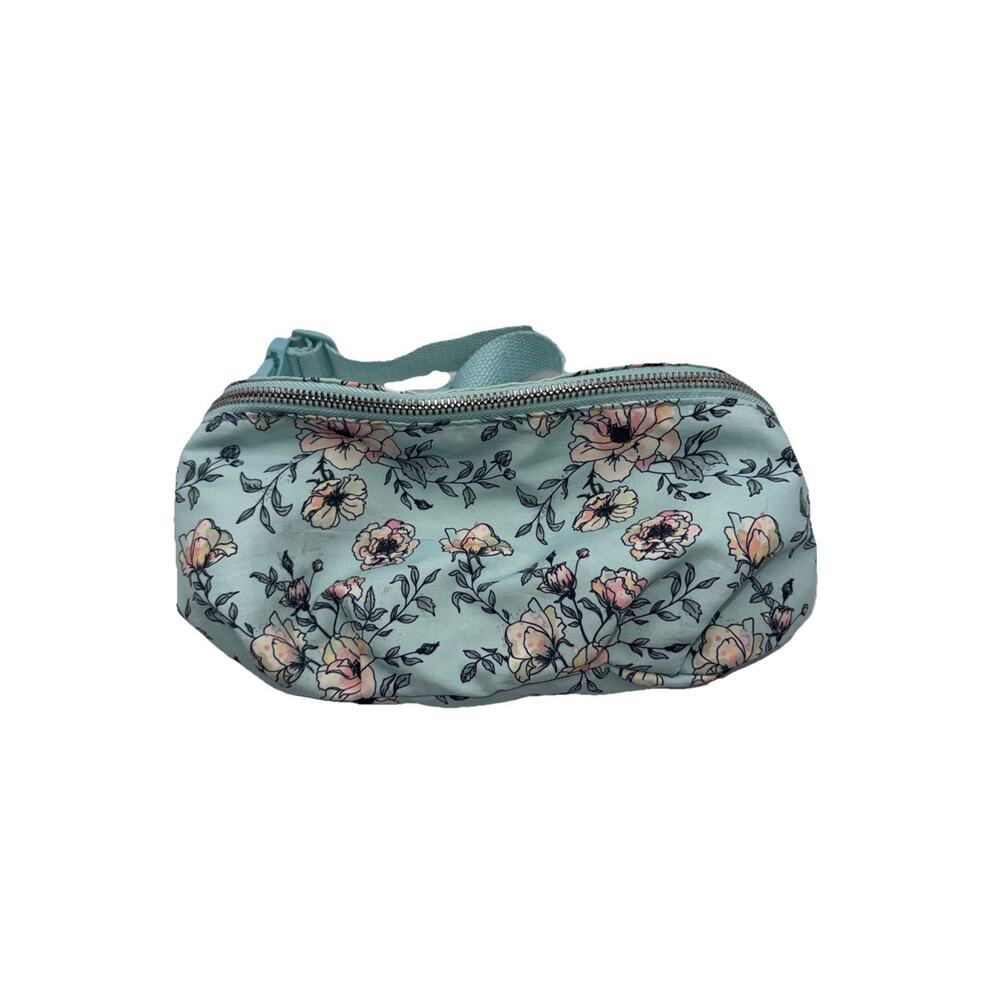 Fanny Pack - Cross Body Bag Blue Floral 10” x 5”